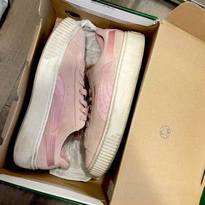 silverpink puma suede platform nono satin